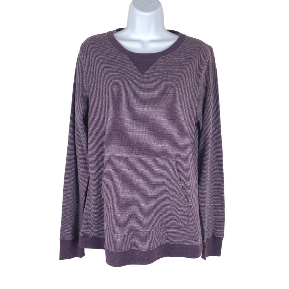Duluth Trading Top Long Sleeve Polyester Cotton Purple Women's Large